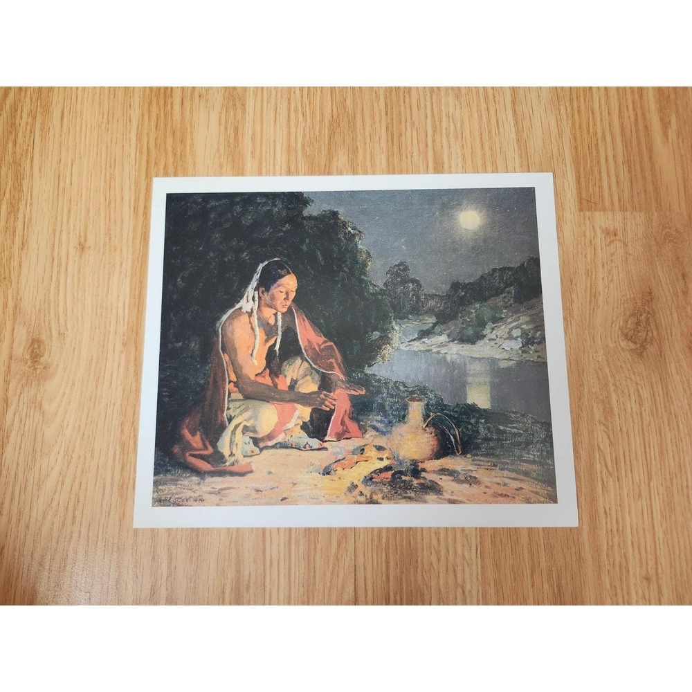Warming Hands by the Stream Calendar Print Eanger Irving Couse Native Art 9.5x8